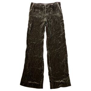 Fabiana Filippi Crushed Velvet Trouser Silk Blend Champagne Quiet Luxury Sz 44